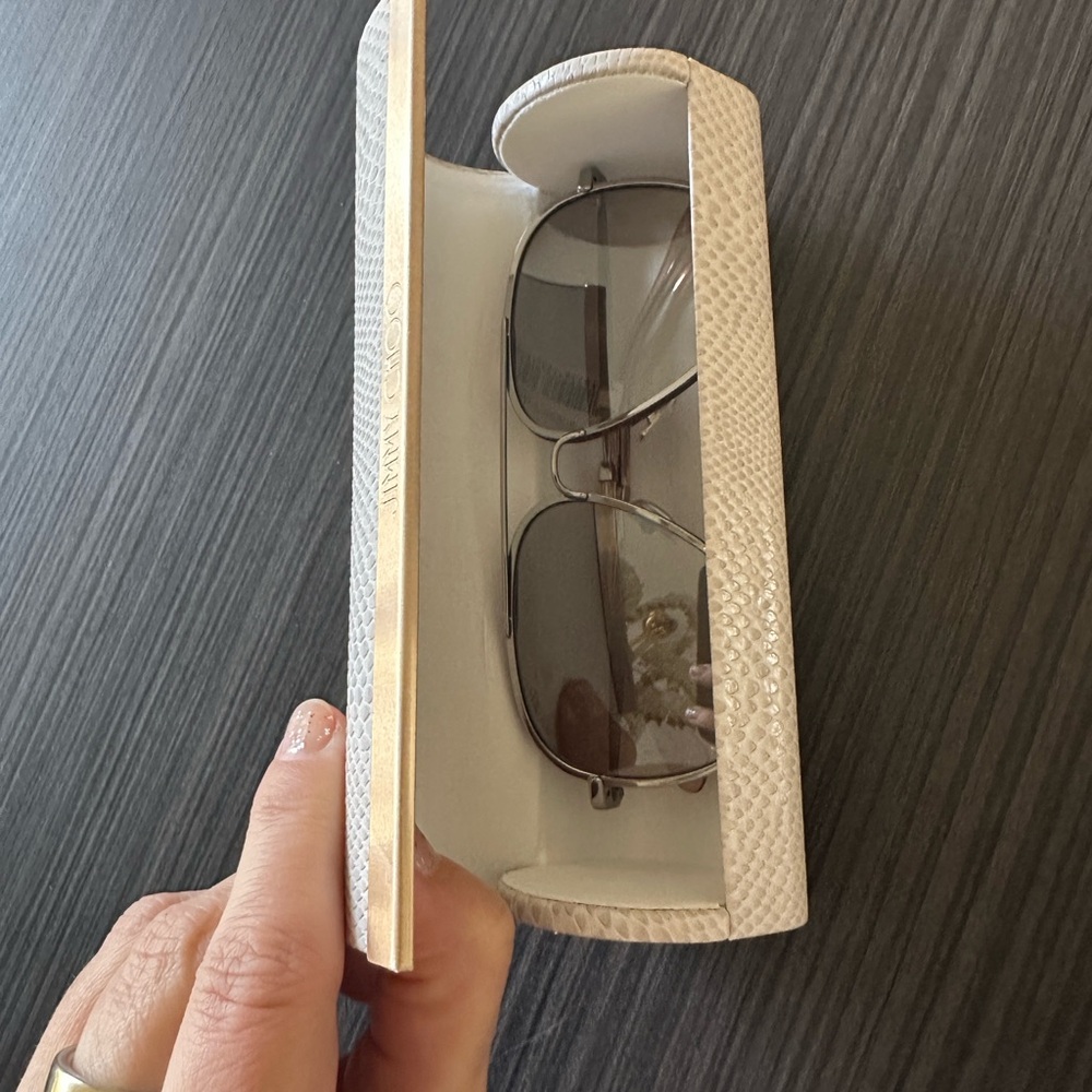 Jimmy Choo Triny /S Aviator with a silver frame and pink glitter details. - Picture 8 of 11